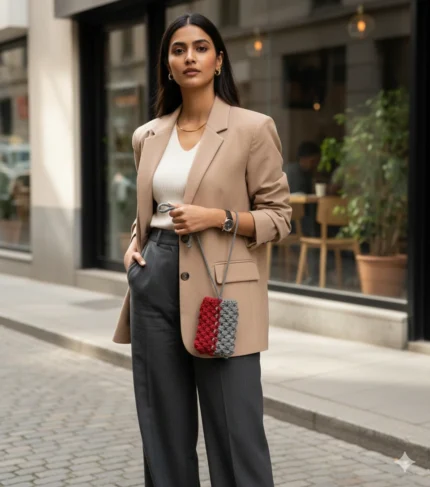 Hand-Knotted Urban Hue Mini Pouch